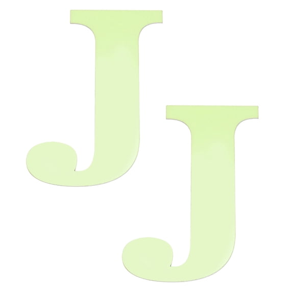 Uxcell 2Pcs 3D Alphabet Mirror Wall Stickers, 5.9" Letter "J" Self-Adhesive Glow in the Dark Sticker for DIY Party Wedding House Room Bedroom Wall Decoration, Fluorescent Green