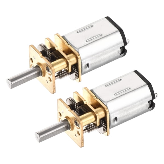Uxcell 2Pcs 3V 100RPM Rated Torque 1.8 Output Shaft Length 10mm Micro DC Speed Reduction Motor Mini Metal Gearbox Motor