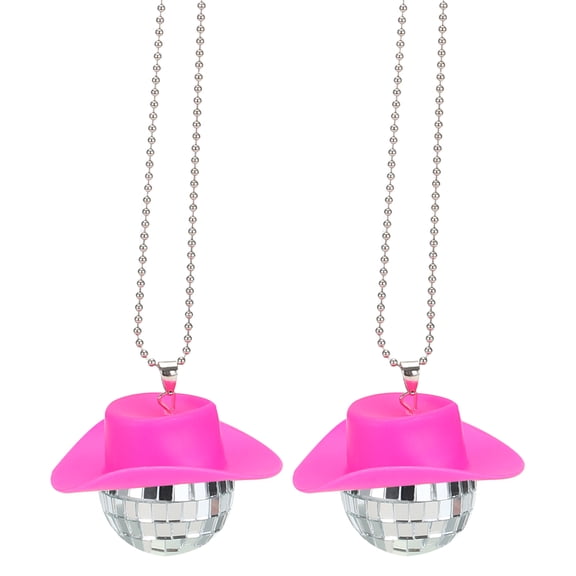 Uxcell 2Pcs 3cm Disco Ball Car Accessory Bling Disco Mirror Ornament for Car, Birthday Party Accessory,Pink
