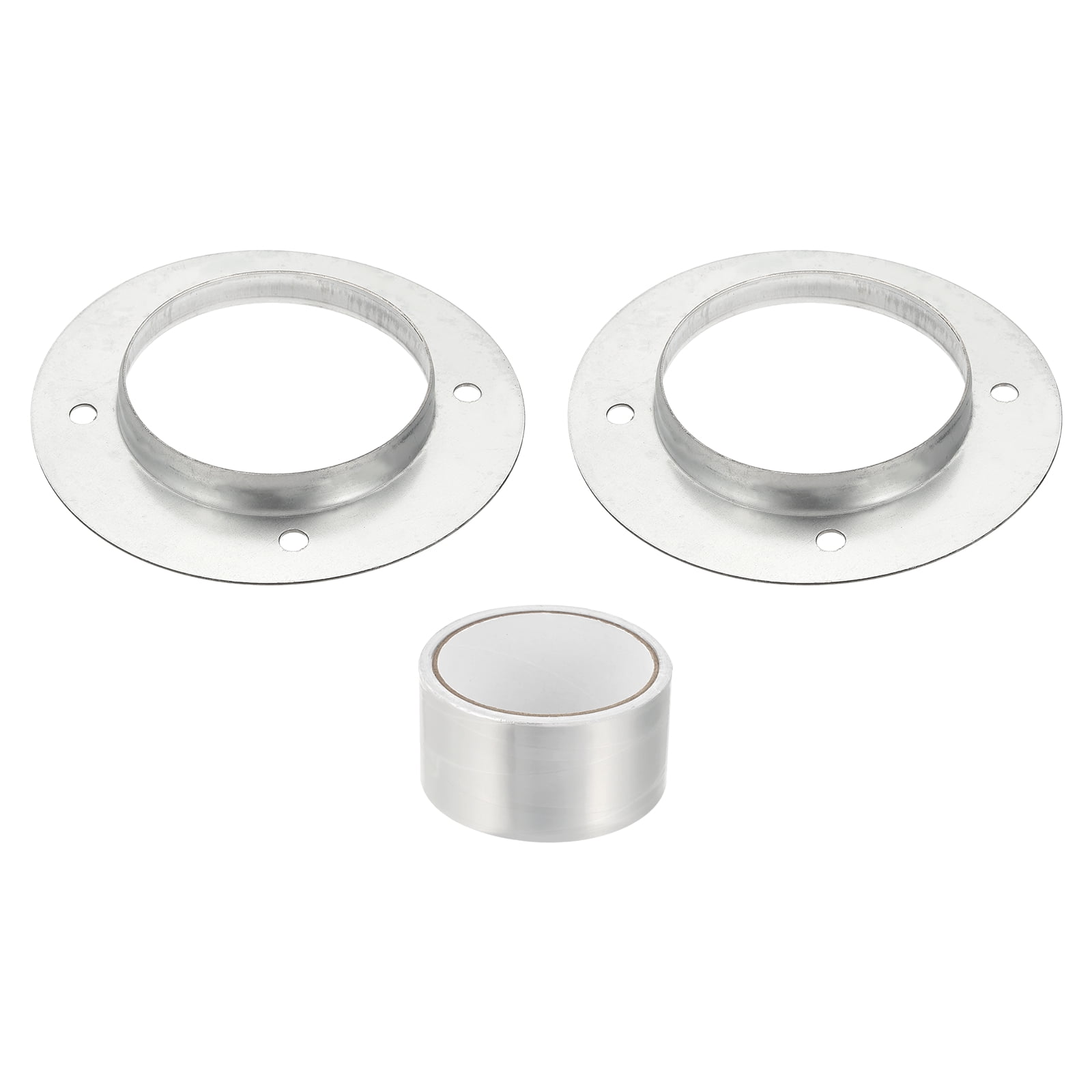 Uxcell 2Pcs 4 Inch Duct Connector Flange, Metal Straight Pipe Exhaust Flange Duct Mounting Plate for Heating Cooling Ventilation HVAC System, Galvanize Steel