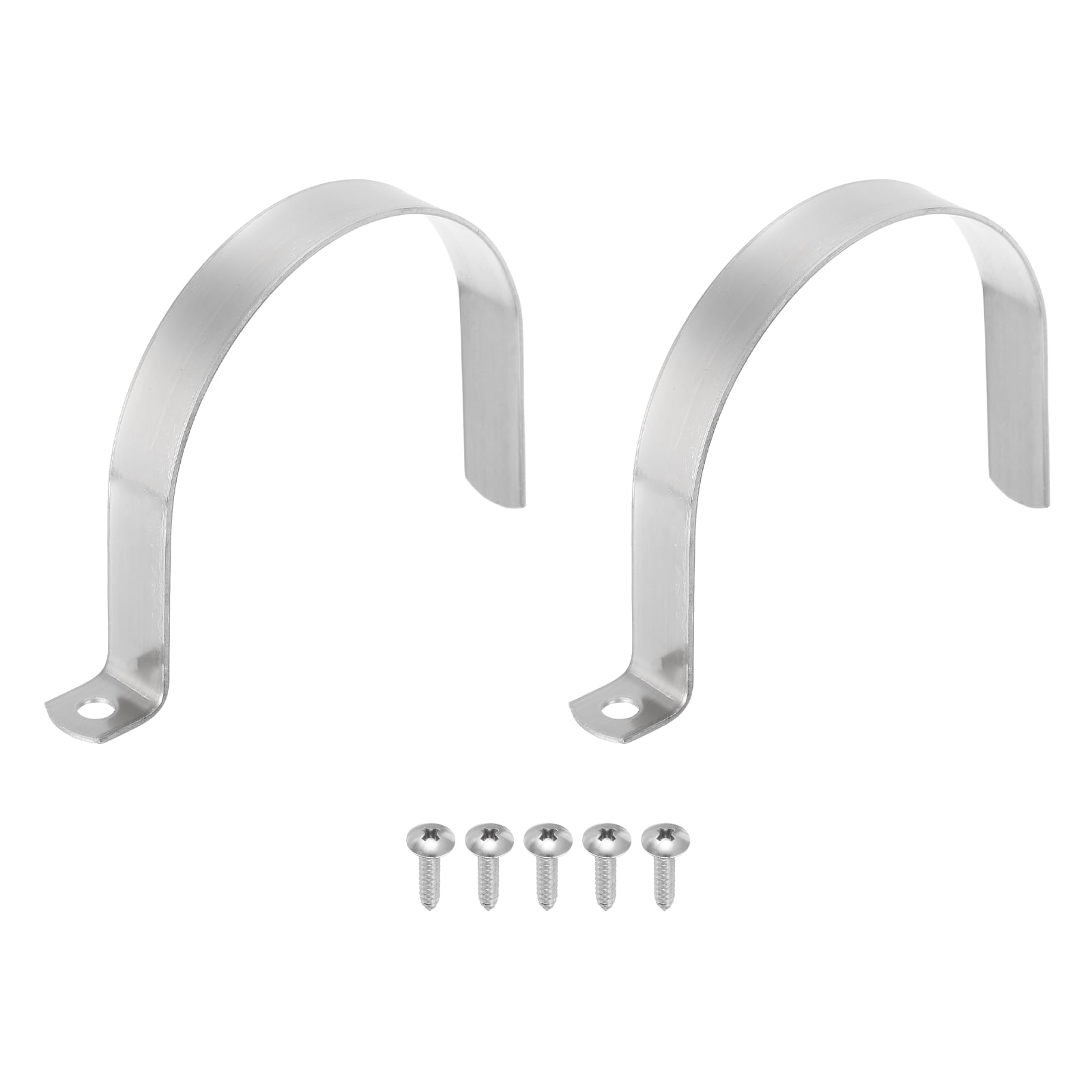 Uxcell 2Pcs 4" Pipe Strap, 1 Hole Pipe Clamp 304 Stainless Steel Rigid ...