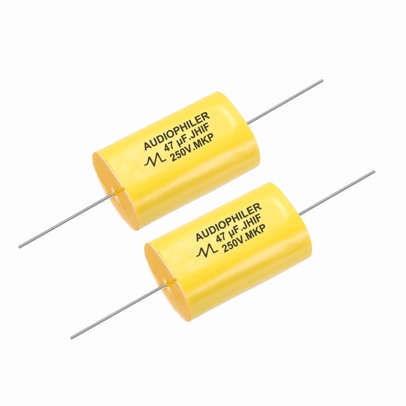 Uxcell 2Pcs 47uF High-Frequency Divider Capacitor, 250V Audio Speaker Crossover Non-Polarity Polypropylene MKP Film Capacitors