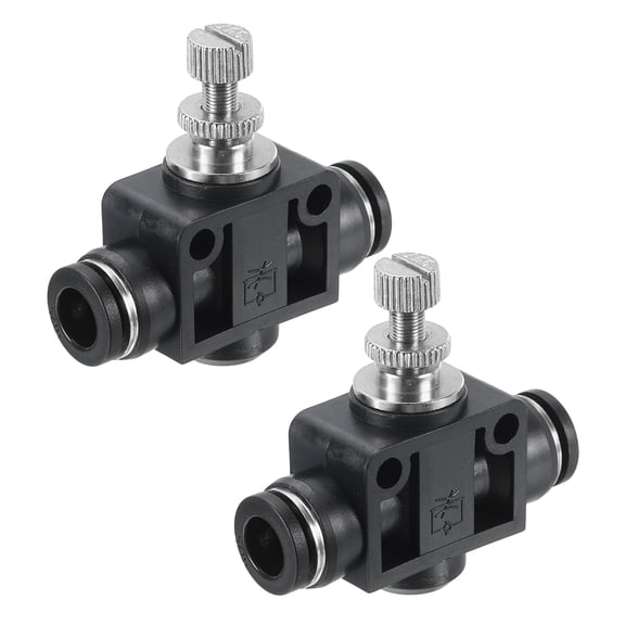Uxcell 2Pcs 5/16" Pneumatic Ball Valve SA Union Straight Flow Control Valve