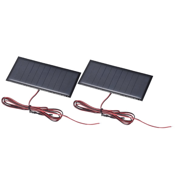 Uxcell 2Pcs 5V 0.55W 100mA Mini Solar Panels, Small Polycrystalline Solar Cell Panel with Cable for DIY Electric Toy Materials Kits Charger, 95 x 45mm
