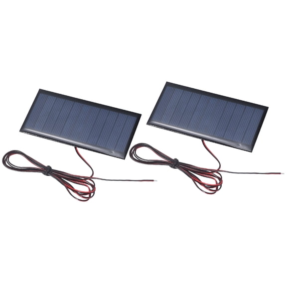Uxcell 2Pcs 5V 0.55W 100mA Mini Solar Panels, Small Polycrystalline Solar Cell Panel with Cable for DIY Electric Toy Materials Kits Charger, 95 x 48mm