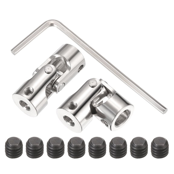 Uxcell 2Pcs 5mm to 8mm ID Steering Universal Joint Shaft Coupling L35XD14 Metal 45Degree Rotatable Joints Coupler