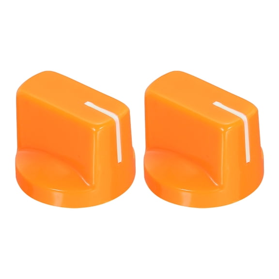 Uxcell 2Pcs 6.4mm Shaft Hole Guitar Ampere Effect Pedal Knobs Pointer Control Knobs with Set Screw Orange