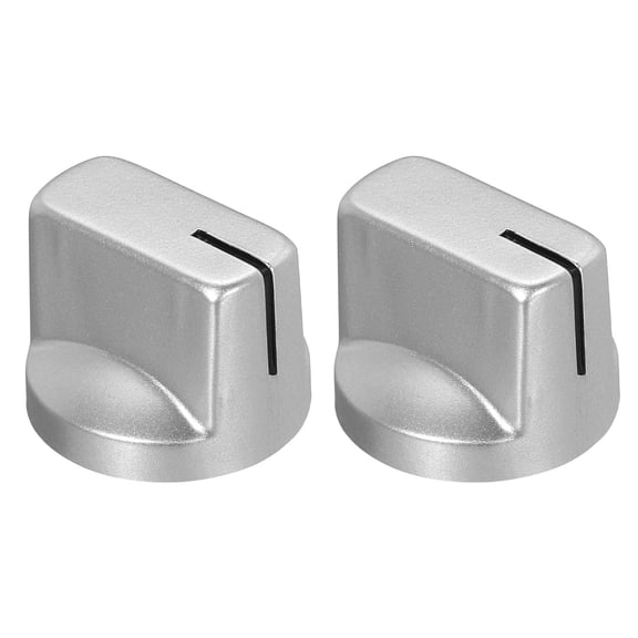 Uxcell 2Pcs 6.4mm Shaft Hole Guitar Ampere Effect Pedal Knobs Pointer Control Knobs with Set Screw Silver