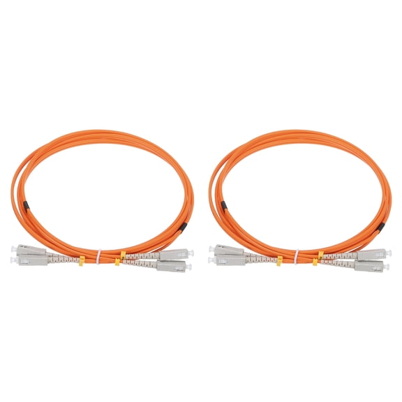 Uxcell 2Pcs 6.6Ft SC-SC/UPC Fiber Optic Patch Cable Multimode Duplex Core Cable Jumper Optical