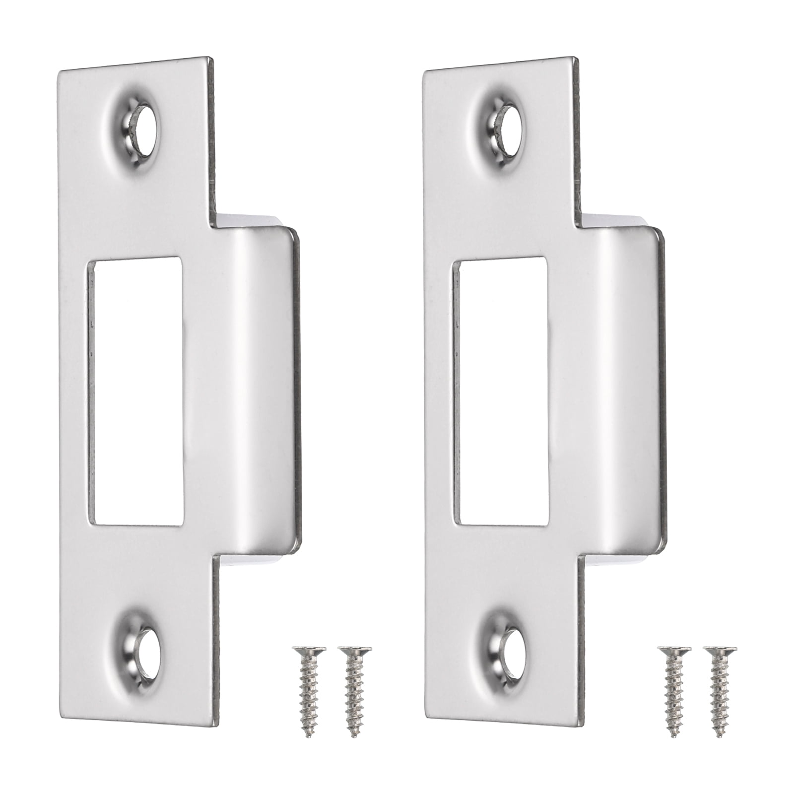 Uxcell 2Pcs 68mm x 39mm 201 Stainless Steel Door Latch Deadbolt Strike ...