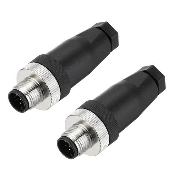 Uxcell 2Pcs 8P M12 Male Aviation Connector Wire Plug Waterproof IP67 for Cable