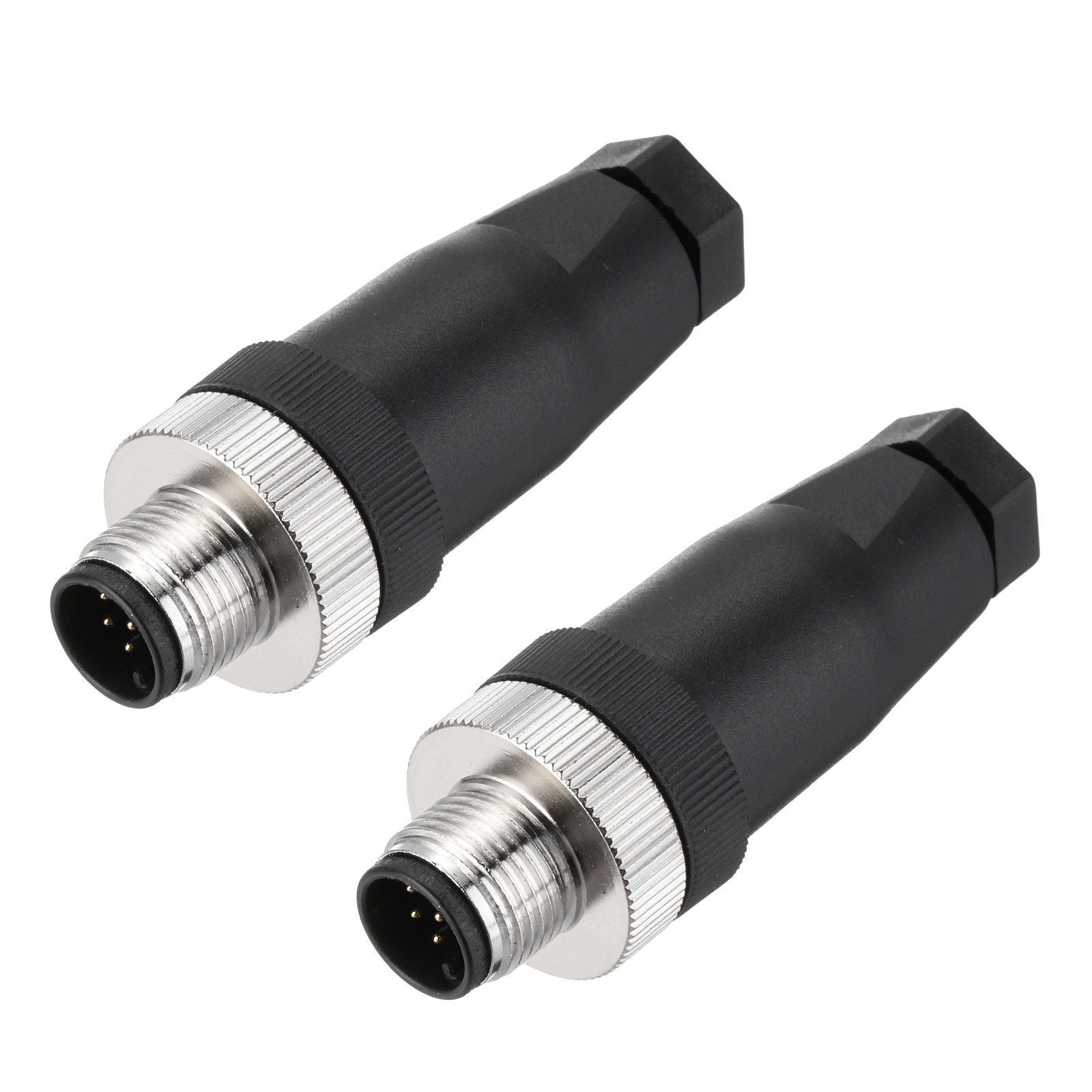 Uxcell 2Pcs 8P M12 Male Aviation Connector Wire Plug Waterproof IP67 