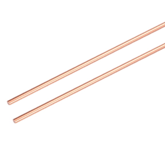 Uxcell 2Pcs 99.99% Pure Copper Round Rod, 1.1mm / 0.04" Dia 10.2" Length Bare Copper cu Metal Rod Lathe Bar Stock for DIY Metal Craft Hobbies Gardening Industry Decoration