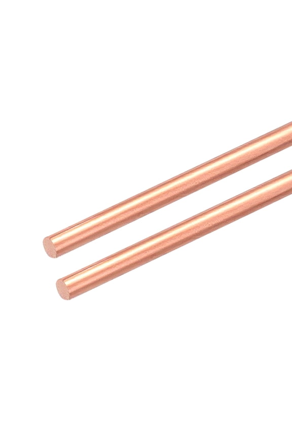 2Pcs 99.99% Pure Copper Round Rod, 2.4mm / 0.09" Dia 10.2" Length Bare Copper cu Metal Rod Lathe Bar Stock for DIY Metal Craft Hobbies Gardening Industry Decoration