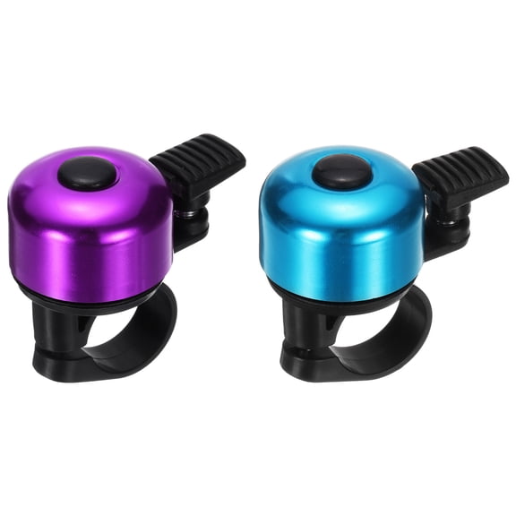 Uxcell 2Pcs Bike Bell Loud Sound Mini Bicycle Bell Aluminum Bike Accessory Purple Blue