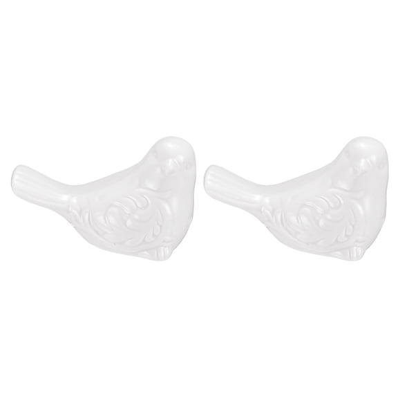 Uxcell 2Pcs Bird Statues, 3.2 Inch Small Ceramic Birds Figurines Bird for Home Decor Modern Home Small Animal Statues for Office Bookshelf Bedroom Living Room, White