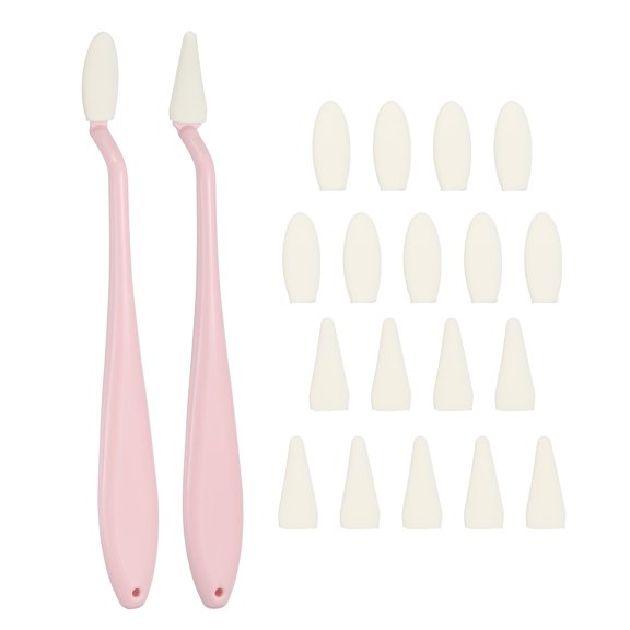 Uxcell 2Pcs Blending Stumps for Drawing, Sketch Trimmer Erase Sponge with 20 Replacement Sponge Wipes Sketch Drawing Tools for Highlighting Shadowing and Correcting Drawing, Pink