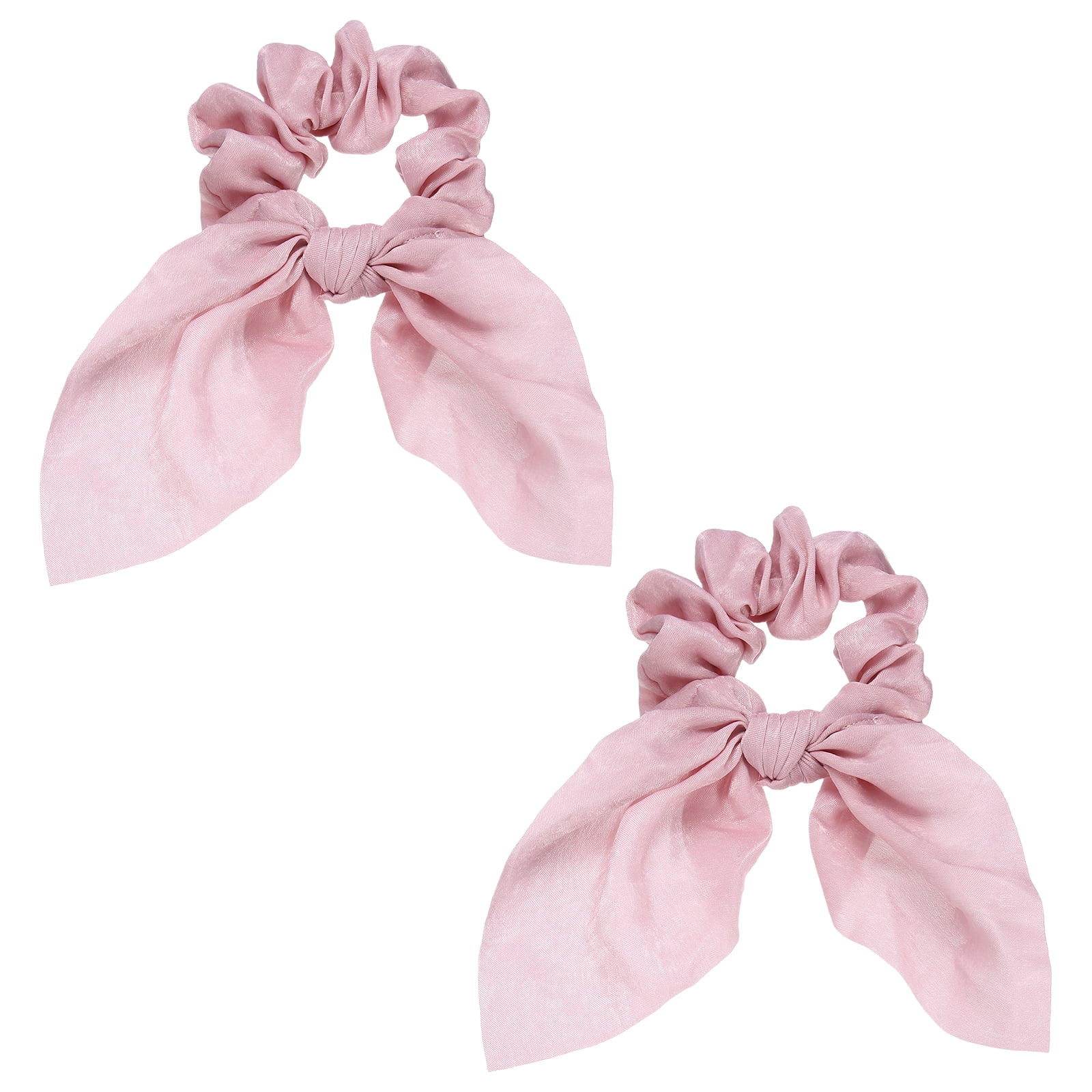 2pcs Pink Headband with Matching Scrunchie Hair Tie Pink Pom Pom Hair Tie Scrunchies 2-Pack with Faux Rabbit Fur  main image 4