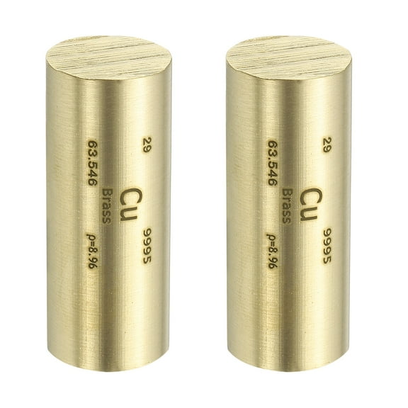 Uxcell 2Pcs Brass Cube, 0.8x2" Cu Density Stick High Density Element Rod Unique Metal Cube Periodic Table of Elements Collections Lab Experiment Teacher Scientific Classes, Square