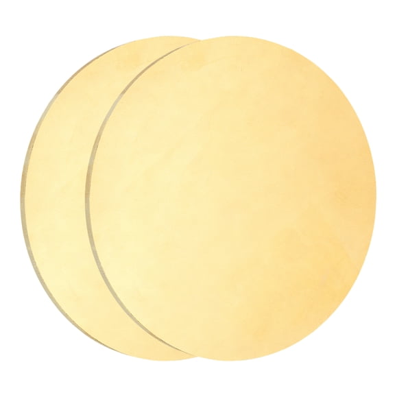 Uxcell 2Pcs Brass Round Plate, 0.06"(1.5mm) Thick 2"(51mm) Dia H65 Brass Round Disc Blank Round Metal Sheet Copper Circle Disc for Metal Stamping DIY Crafts