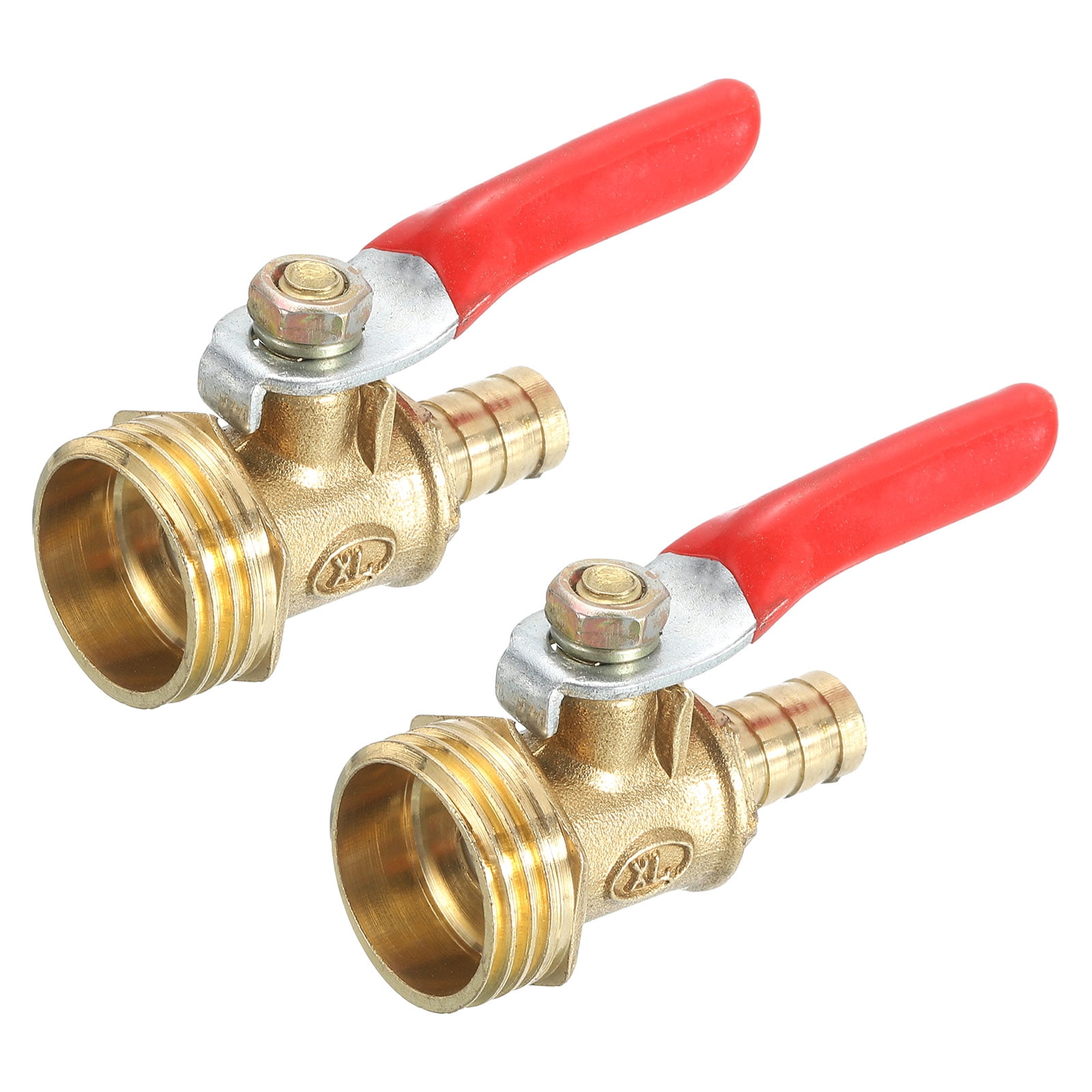 4 Mini Vannes à Bille En Laiton, Raccord 1/4" Hose Barb - Robinet D'arrêt 180°, Poignée Rouge - Neuf