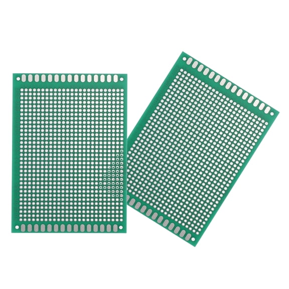 Uxcell 2Pcs Breadboard Solderable 100mm x 70mm Green Circuit PCB Board Double Sided Tin-Plated PCB Prototype Board for Electronics Prototyping, DIY Circuits Projects