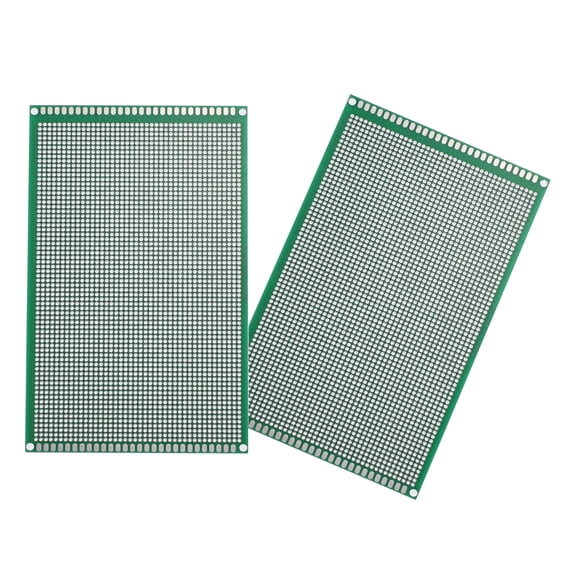 Uxcell 2Pcs Breadboard Solderable 150mm x 90mm Green Circuit PCB Boards Double Sided Tin-Plated PCB Prototype Board for Electronics Prototyping, DIY Circuits Projects
