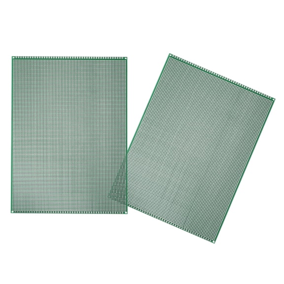 Uxcell 2Pcs Breadboard Solderable 300mm x 200mm Green Circuit PCB Board Double Sided Tin-Plated PCB Prototype Board for Electronics Prototyping, DIY Circuits Projects