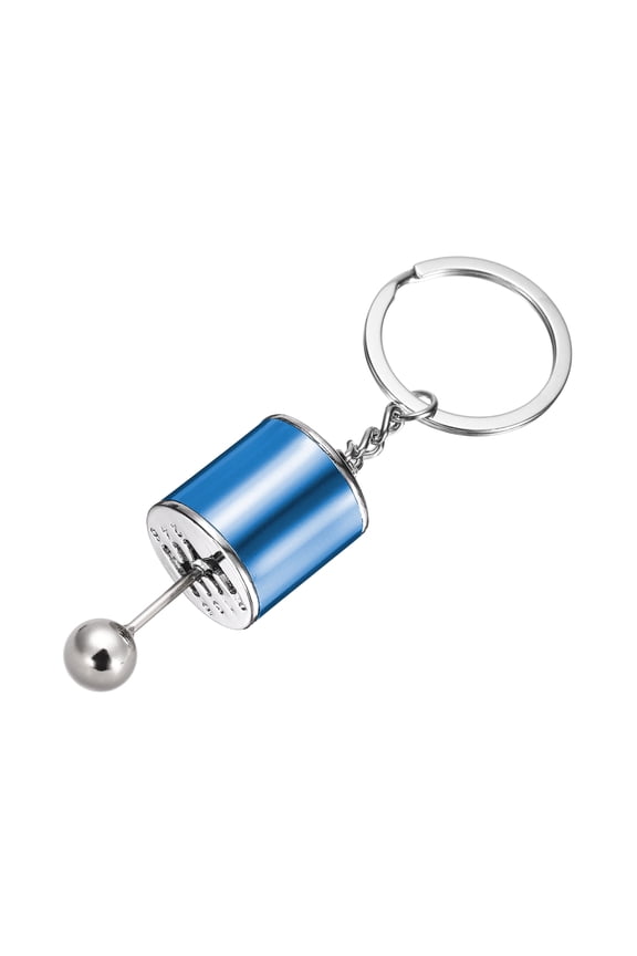 2Pcs Car Shifter Gear Keychain Manual Transmission Auto Parts Key Chains Shift Lever Keyring Speed Gear Box Key Fob Fit Men Women for Trucks Bikes, Blue