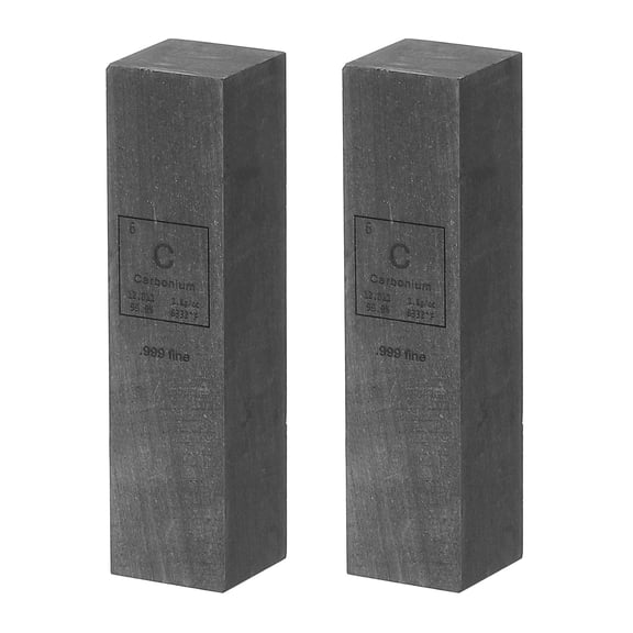 Uxcell 2Pcs Carbon Cube, 0.5x2" C Density Stick High Density Element Rod Unique Metal Cube Periodic Table of Elements Collections Lab Experiment Teacher Scientific Classes, Square