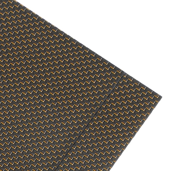 Uxcell 2Pcs Carbon Fiber Sheet 300x200x1mm 3K Carbon Fiber Board with Metallic Threads Plain Weave Glossy Surface Laminate Plate Panel for Automotive, Cars, RC Models, Drones, DIY, Gold