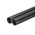 thumbnail image 1 of Uxcell 2Pcs Carbon Fiber Tubes 14 x 16 x 420mm Glossy Surface Rod 3K Roll Wrapped Round Tubing for RC Plane, 1 of 4
