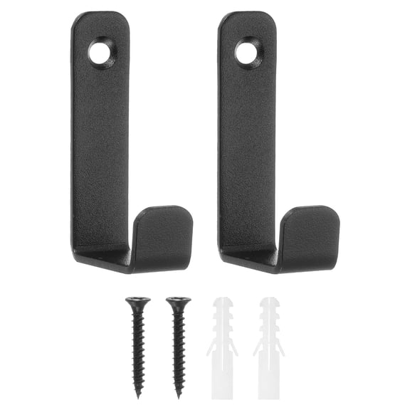 Uxcell 2Pcs Coat Hooks, 35x62mm Stylish and Sturdy Modern Metal Wall Hooks for Hanging Hats Towels, Black