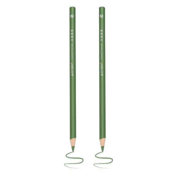 Uxcell 2Pcs Color Drawing Pencils for Sketching, Sketch Colored Pencils Graphite Drawing Pencil Art Supplies for Coloring Books Painting Writing Artists Beginners, Dark Green