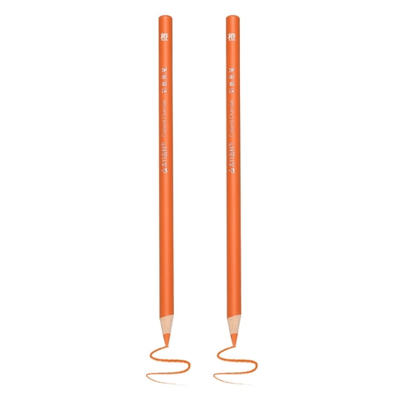 Uxcell 2Pcs Color Drawing Pencils for Sketching, Sketch Colored Pencils Graphite Drawing Pencil Art Supplies for Coloring Books Painting Writing Artists Beginners, Orange