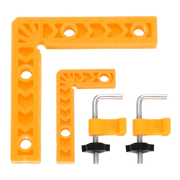 Uxcell 2Pcs Corner Clamp 90 Degree 3/4" Right Angle Clamp Set for Woodworking, Aluminum Alloy Positioning Square Tool for Picture Frame Box Cabinets Drawers, Yellow