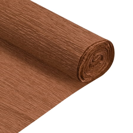 Uxcell 2Pcs Crepe Paper Roll Crepe Paper Various Decoration 6.9ft Long 20 inch Wide, Red Brown