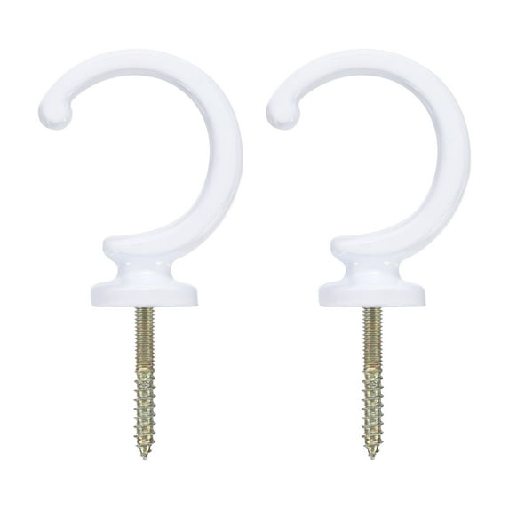 Uxcell 2Pcs Curtain Holdbacks, Wall Mounted Drapery Tiebacks Hooks, Zinc Alloy Decorative Curtain Holders with Screws for Window Clothes Hat Towel, White