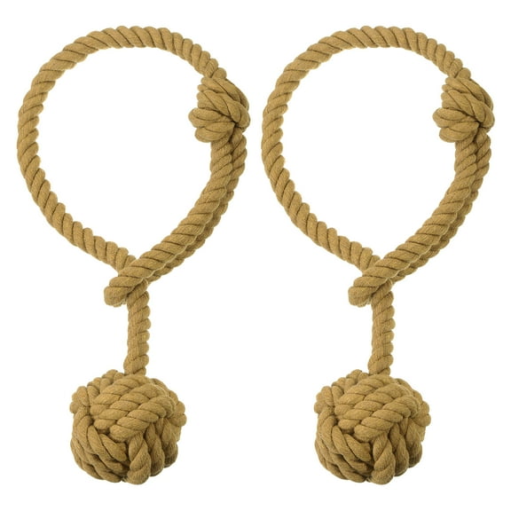 Uxcell 2Pcs Curtain Tiebacks Rope with Single Ball for Indoor/Outdoor Curtains, Brown