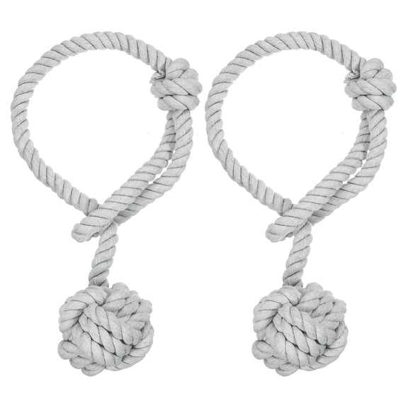Uxcell 2Pcs Curtain Tiebacks Rope with Single Ball for Indoor/Outdoor Curtains, Grey