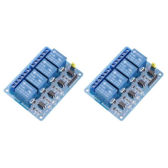 Uxcell 2Pcs DC 5V 4 Channel Relay Module Low Level Trigger for Electronics Industrial Home Automation