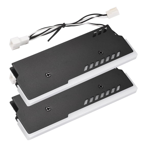 Uxcell 2Pcs DDR3/DDR4/DDR5 Memory RAM Cooler Heatsink - Universal DDR Memory RAM Cooling Vest Fin Heatsink Kit with Light for Laptop Memory, Black (12V)