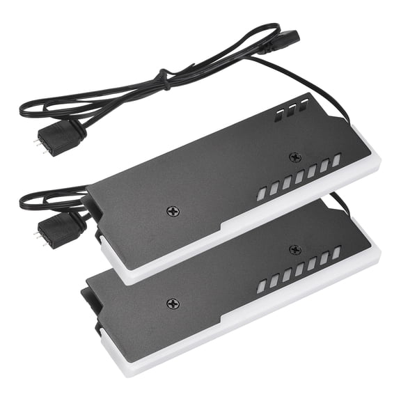 Uxcell 2Pcs DDR3/DDR4/DDR5 Memory RAM Cooler Heatsink - Universal DDR Memory RAM Cooling Vest Fin Heatsink Kit with Light for Laptop Memory, Black (5V)