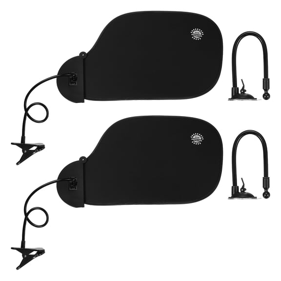 Uxcell 2Pcs Desk Shade, 22.8" Adjustable Cubicle Shade with Suction Cup and Clip Portable Foldable Cubicle Light Shield for Block Overhead Light Privacy Glare Reduction, Black