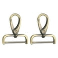 thumbnail image 1 of Uxcell 2Pcs Detachable Snap Hook Swivel Clasp 1 1/2" D Ring with Swivel Lobster Claw Clasps Hook for Purse Brass, 1 of 7
