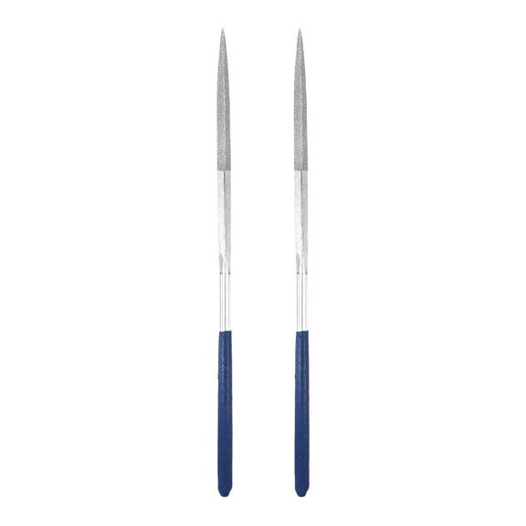 Uxcell 2Pcs Diamond File 3 x 140mm 100 Grit Diamond Needle Silver Files for Metal Glass Wood Stone Grinding Polishing Engraving, Square