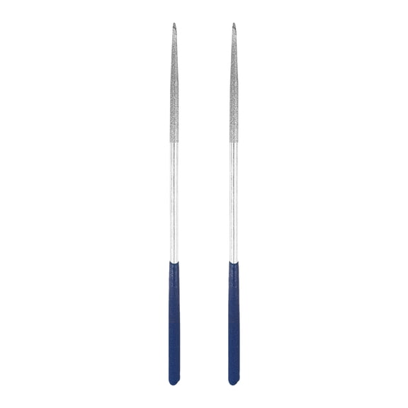 Uxcell 2Pcs Diamond File 4 x 160mm 100 Grit Diamond Needle Silver Files for Metal Glass Wood Stone Grinding Polishing Engraving, Round