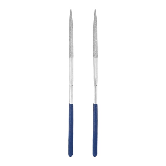 Uxcell 2Pcs Diamond File 4 x 160mm 100 Grit Diamond Needle Silver Files for Metal Glass Wood Stone Grinding Polishing Engraving, Triangular
