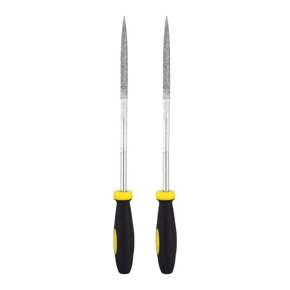 Uxcell 2Pcs Diamond File 4 x 160mm 120 Grit Diamond Needle Square Files for Metal Glass Wood Stone Grinding Polishing Engraving