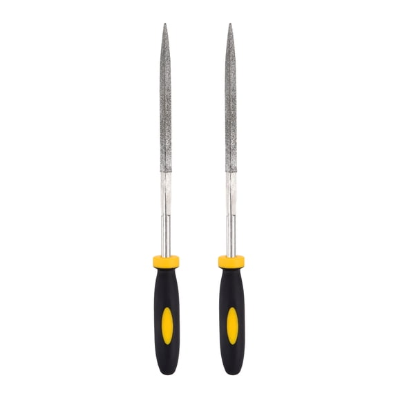 Uxcell 2Pcs Diamond File 5 x 175mm 120 Grit Diamond Needle Square Files for Metal Glass Wood Stone Grinding Polishing Engraving